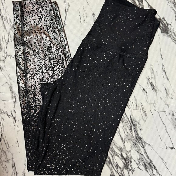 NWOT -Alloy Ombre High Waisted Midi Legging, Black Gunmetal Speckle  - Size L - Picture 2 of 11